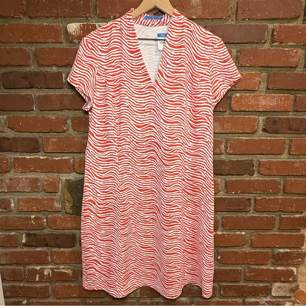 J. McLaughlin women's Ivana Shirt Dress‎ Coral White sz XL NWT $228 resortwear